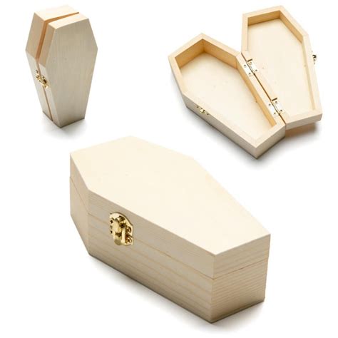 small wooden coffin boxes